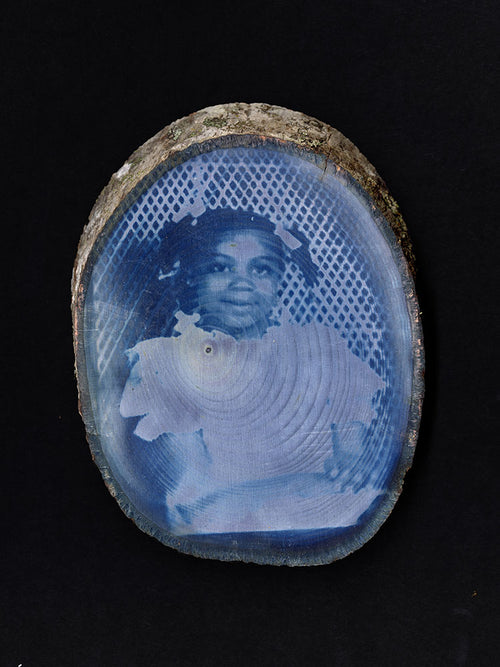 Commissioned Cyanotype on Wood Portrait (4.5 x 6")